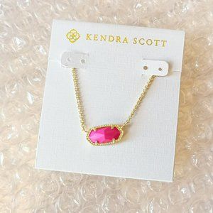 KENDRA SCOTT Elisa Magenta Pendant Gold Necklace